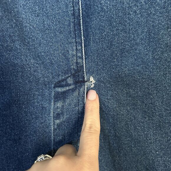 Vintage Womens Denim Skirt 6 100% Cotton Split Pockets Pleated Belt Loops Retro - Picture 6 of 10